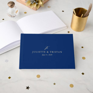 Klassische Navy- und Creme-elegante Hochzeit Gästebuch