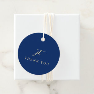 Klassische Navy- und Creme-elegante Hochzeit Geschenkanhänger