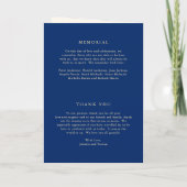 Klassische Navy- und Creme-elegante Hochzeit Programm (Rückseite)