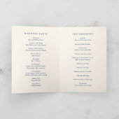 Klassische Navy- und Creme-elegante Hochzeit Programm (Innenseite)