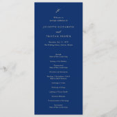 Klassische Navy- und Cremefarbene Elegante Hochzei Programm (Vorderseite)