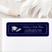 Klassische Navy und Silver Graduate Address Labels (Insitu)