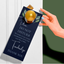 Klassische Navy & Watercolor Grüne Hochzeitsnacht Türanhänger