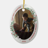 Klassische Neugeborene 1. Weihnachtsgroßeltern Keramik Ornament (Vorne)