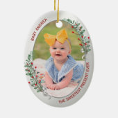 Klassische Neugeborene 1. Weihnachtsgroßeltern Keramik Ornament (Hinten)