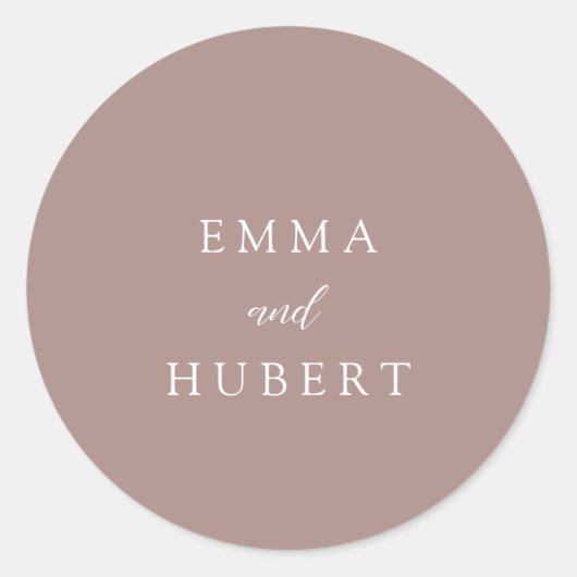 Klassische, neutrale Hochzeit Runder Aufkleber (Vorderseite)