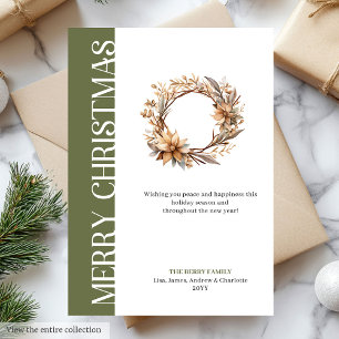 Klassische neutrale Weihnachtsgrußkarte  Feiertagskarte