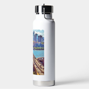 Klassische New Yorker Brooklyn Bridge Skyline Trinkflasche