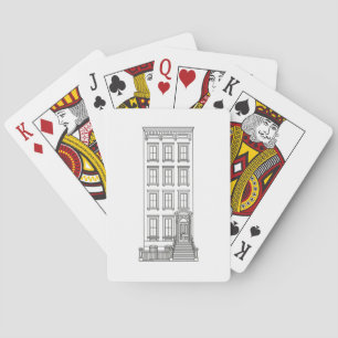 Klassische New Yorker Treppenhaustür-Wohnungszeich Spielkarten
