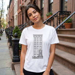 Klassische New Yorker Treppenhaustür-Wohnungszeich T-Shirt