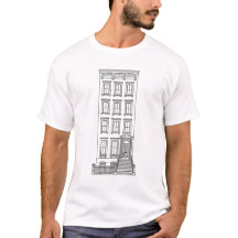 Klassische New Yorker Treppenhaustür-Zeichnung 