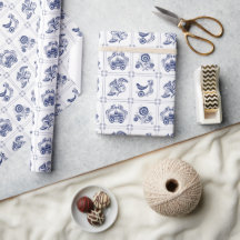 Klassische niederländische blaue Delfter Fliese Bl