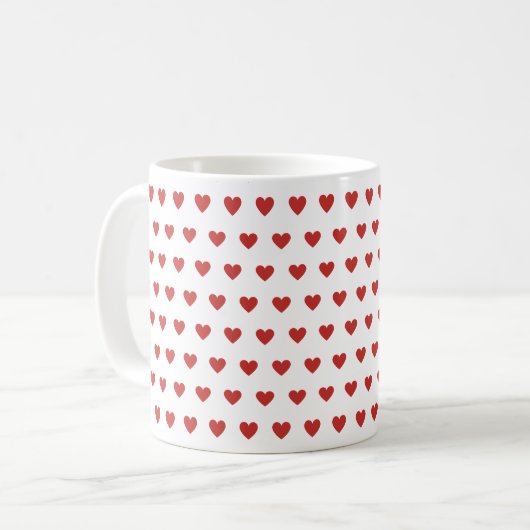 Klassische Niedlich Chic Kleine rote Herzen Minima Kaffeetasse (Vorderseite Links)