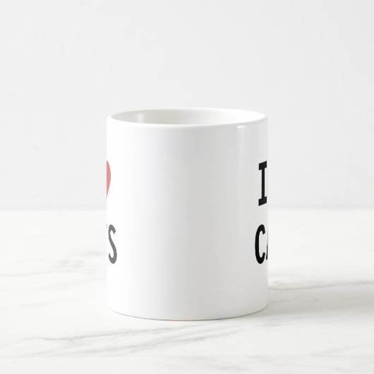 Klassische Niedliche Herzkatzen Kaffeetasse (Mittel)