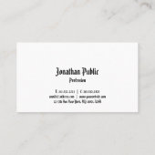Klassische Nostalgie Schlichtes Berufliches Elegan Visitenkarte (Rückseite)