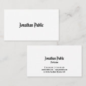 Klassische Nostalgie Schlichtes Berufliches Elegan Visitenkarte (Vorne/Hinten)