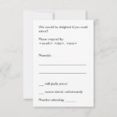 Klassische, Nostalgische und Vintage "uAwg"-Karte RSVP Karte (Rückseite)