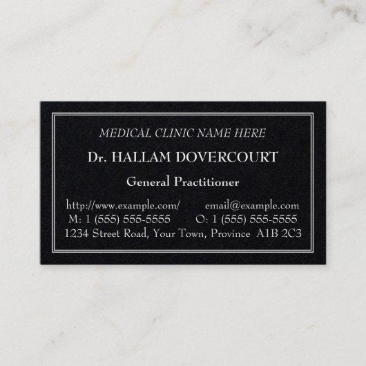 Klassische, Nostalgische und Vintage Visitenkarte (Vorderseite)