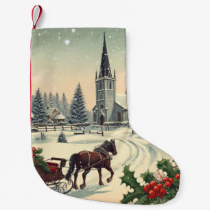 Klassische/nostalgische Weihnachtsszene Kleiner Weihnachtsstrumpf