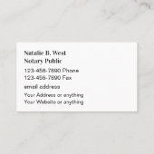 Klassische Notarkarte für Springbrunnen Visitenkarte (Rückseite)