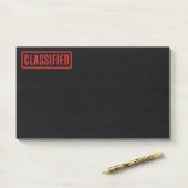 Klassische Noten mit schwarzem Stempel Post-it Klebezettel (Auf Schreibtisch)