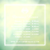 Klassische Öffnungszeiten Firmenlogo Klar Fensteraufkleber (Blatt 3)