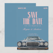 Klassische Oldtimer-Hochzeit Save The Date (Vorne/Hinten)