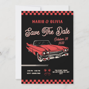 Klassische Oldtimer-Hochzeit Save The Date