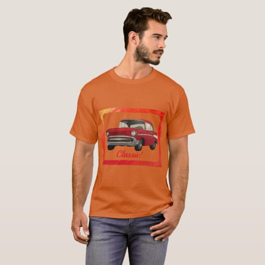 Klassische Oldtimermalerei auf Tshirts (Vorne ganz)