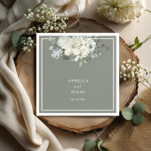 Klassische Oliven-Grüne Florale Hochzeit Serviette