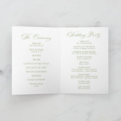 Klassische Olivgrüne Hortensien-Hochzeit Programm (Innenseite)