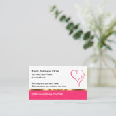 Klassische Onkologische Krankenschwester Elegante Visitenkarte (Stehend Vorderseite)