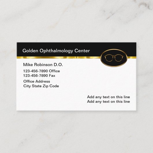 Klassische Ophthalmologin Eye Doctor Business Card Visitenkarte (Vorderseite)