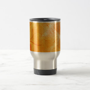 Klassische orange Blätter Herbst Reisebecher