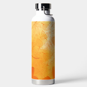 Klassische orange Blätter Herbst Trinkflasche