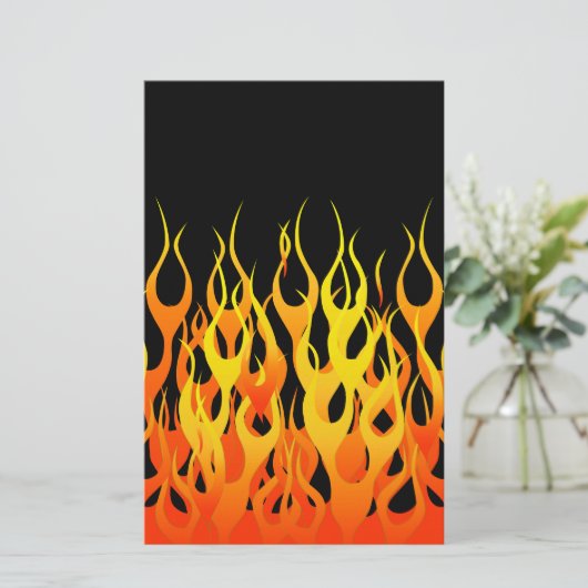 Klassische Orange, die Flammen auf Feuer läuft Briefpapier (Stehend Vorderseite)