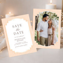 Klassische orange gestreifte Foto-Hochzeit