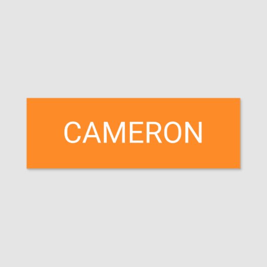 Klassische Orange Name Tag Magnetic oder Button 3x (Vorderseite)