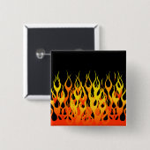 Klassische Orange Racing Flammen auf Feuer Button (Vorne & Hinten)
