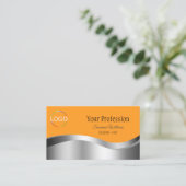 Klassische Orange Wavy Silver Dekoration mit Brand Visitenkarte (Stehend Vorderseite)
