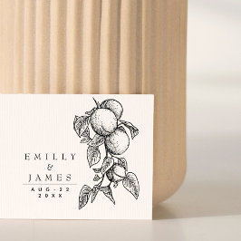 Klassische Orangen Hochzeit Gummistempel