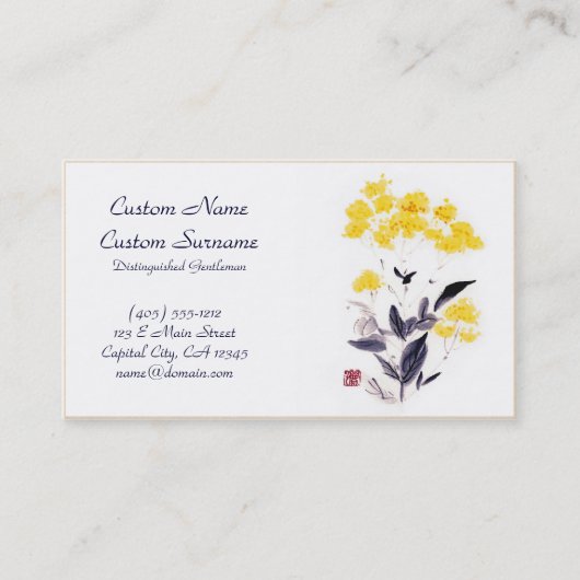 Klassische orientalische chinesische sumi-e visitenkarte (Vorderseite)