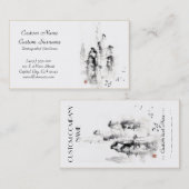 Klassische orientalische chinesische sumi-e visitenkarte (Vorne/Hinten)