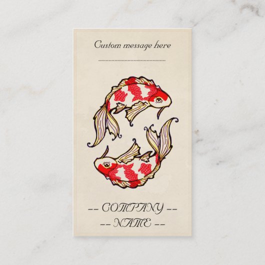 Klassische orientalische japanische koi visitenkarte (Rückseite)