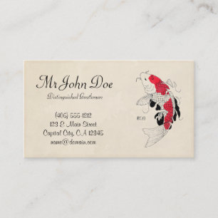 Klassische orientalische japanische rote koi visitenkarte