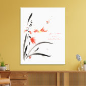 Klassische orientalische Sumi-e Tintenfarbe Blume Leinwanddruck (Insitu (Wohnzimmer))