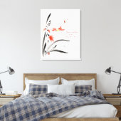Klassische orientalische Sumi-e Tintenfarbe Blume Leinwanddruck (Insitu (Schlafzimmer))