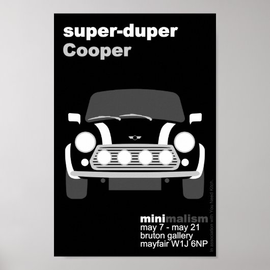 Klassische Original Mini Car Minimalistische Kunst Poster (Vorne)