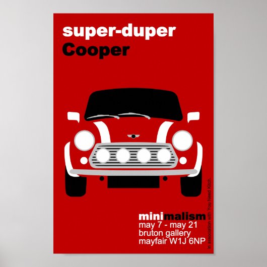 Klassische Original Mini Car Minimalistische Kunst Poster (Vorne)