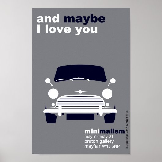 Klassische Original Mini Cooper minimalistische Ku Poster (Vorne)